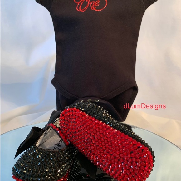 Baby Bling Crystal Rhinestone Red bottom shoes - Picture 3 of 4